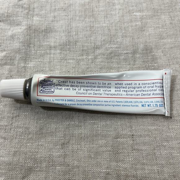 Vintage 1967 First Year Mint Flavor Tube‎ Crest Toothpaste NOS Fluoristan - Picture 7 of 8